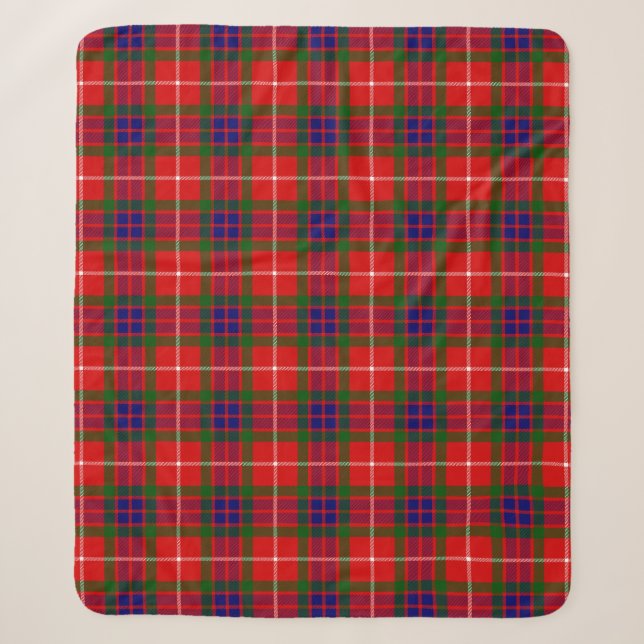 Scottish Clan Fraser von Lovat Tartan Kariert Sherpadecke (Vorderseite)