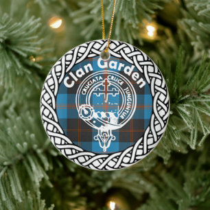 Scottish Clan Garden Tartan und Wappen Keramik Ornament