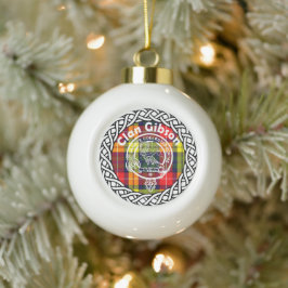 Scottish Clan Gibson Tartan und Wappen Keramik Kugel-Ornament