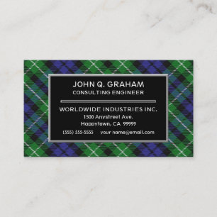 Scottish Clan Graham Tartan Kariert Visitenkarte
