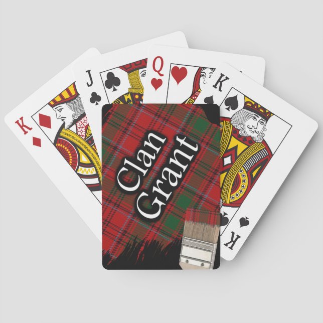 Scottish Clan Grant Tartan Paint Brush Spielkarten (Rückseite)