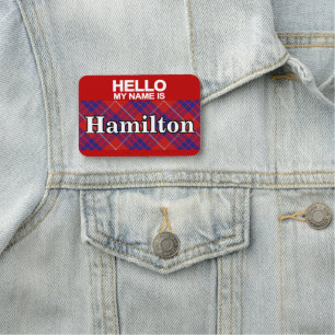 Scottish Clan Hamilton Tartan Kariert Namensschild