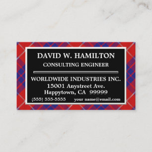 Scottish Clan Hamilton Tartan Kariert Visitenkarte