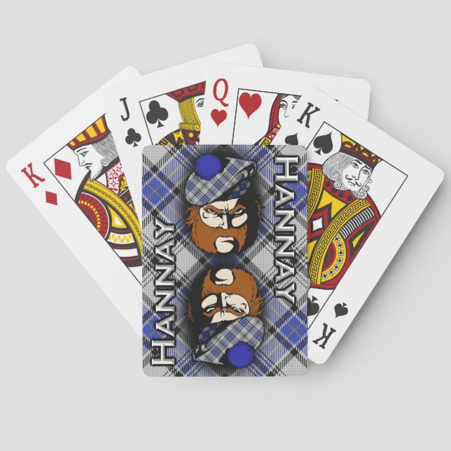 Scottish Clan Hannay Tartan Kariert Spielkarten (Rückseite)