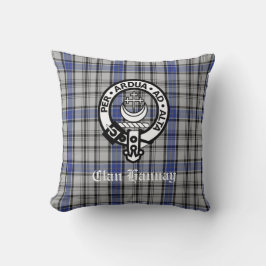 Scottish Clan Hannay Wappen Abzeichen und Tartan C Kissen