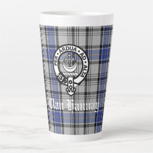 Scottish Clan Hannay Wappen Abzeichen und Tartan C Milchtasse