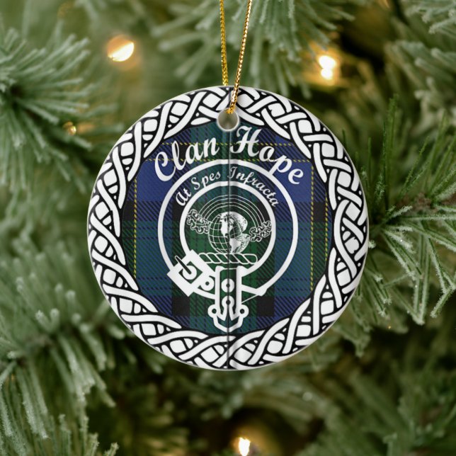 Scottish Clan Hope Tartan und Wappen Keramik Ornament (Baum)