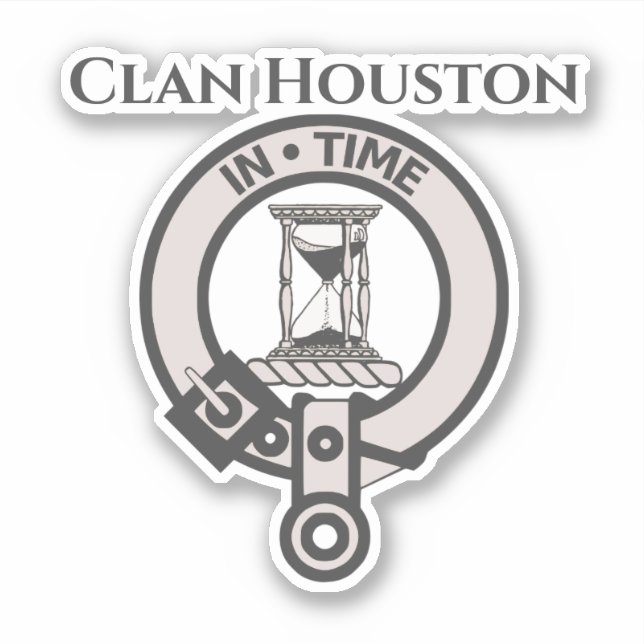 Scottish Clan Houston Wappen Abzeichen Sticker (Vorderseite)