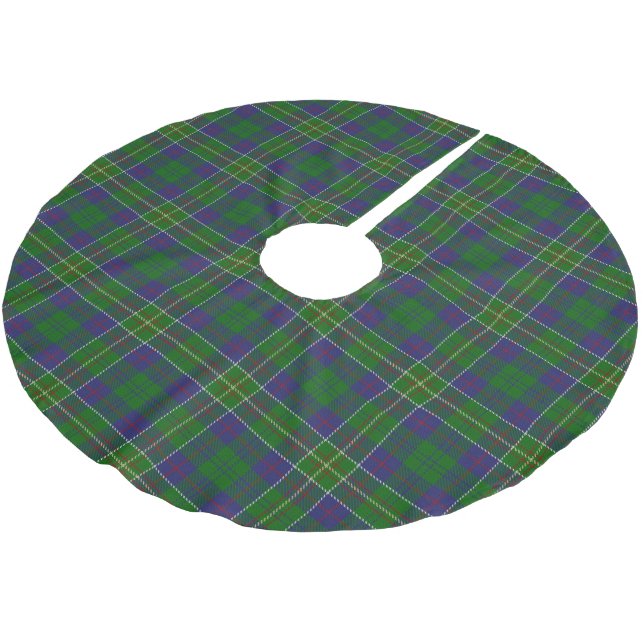 Scottish Clan Hunter Tartan Polyester Weihnachtsbaumdecke (Schrägansicht)