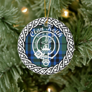 Scottish Clan Keith Tartan und Wappen Keramik Ornament