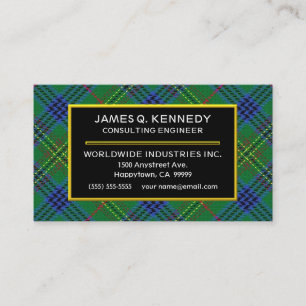 Scottish Clan Kennedy Tartan Kariert Visitenkarte