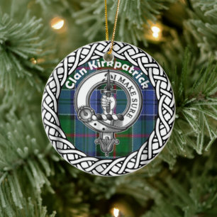 Scottish Clan Kirkpatrick Old Tartan und Wappen Keramik Ornament