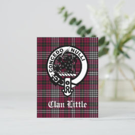 Scottish Clan Little Wappen Abzeichen und Tartan C Postkarte