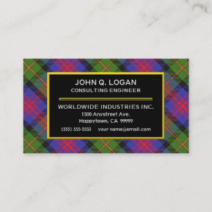 Scottish Clan Logan Tartan Kariert Visitenkarte