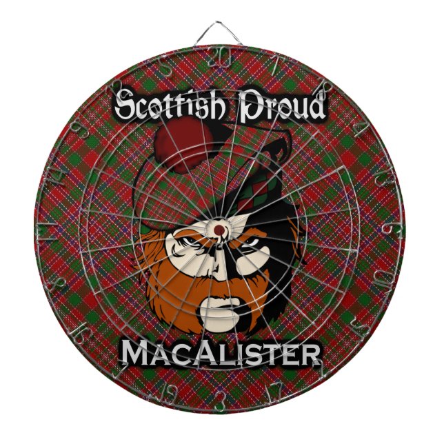 Scottish Clan MacAlister Tartan Dartboard Dartscheibe (vorne)