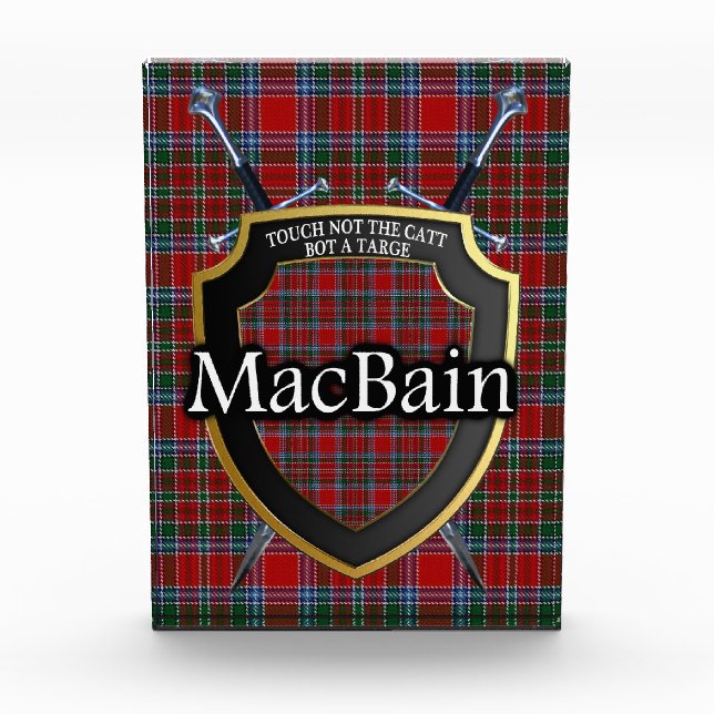Scottish Clan MacBain Tartan Fotoblock (Vorderseite)
