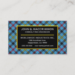 Scottish Clan MacCrimmon Tartan Kariert Visitenkarte