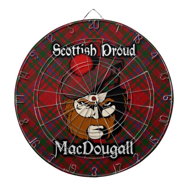 Scottish Clan MacDougall Tartan Dartboard Dartscheibe (vorne)