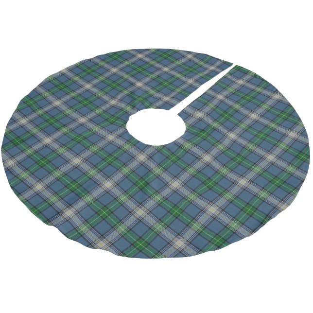 Scottish Clan MacDowall Tartan Polyester Weihnachtsbaumdecke (Schrägansicht)