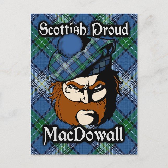 Scottish Clan MacDowall Tartan Postcard Postkarte (Vorderseite)