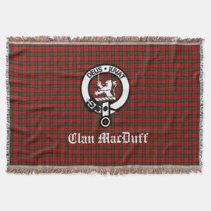 Scottish Clan MacDuff Tartan und Wappen Abzeichen Decke