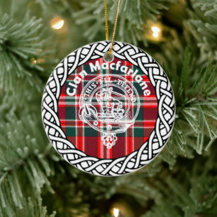 Scottish Clan Macfarlane Tartan und Wappen Keramik Ornament