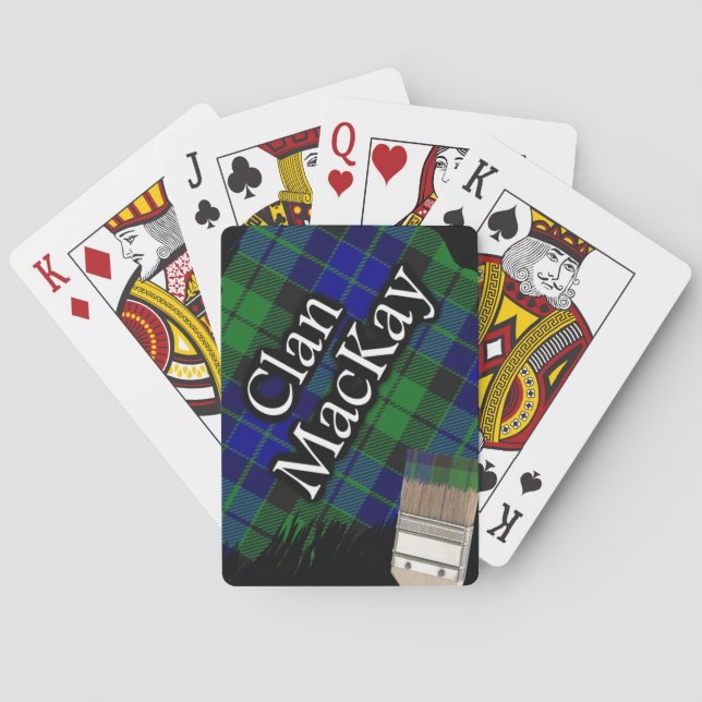 Scottish Clan MacKay Tartan Paint Brush Spielkarten (Rückseite)