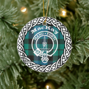 Scottish Clan MacKay Tartan und Wappen Keramik Ornament