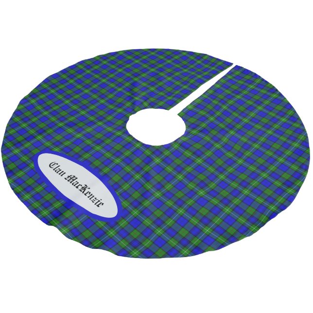 Scottish Clan MacKenzie Tartan Kariert Polyester Weihnachtsbaumdecke (Schrägansicht)