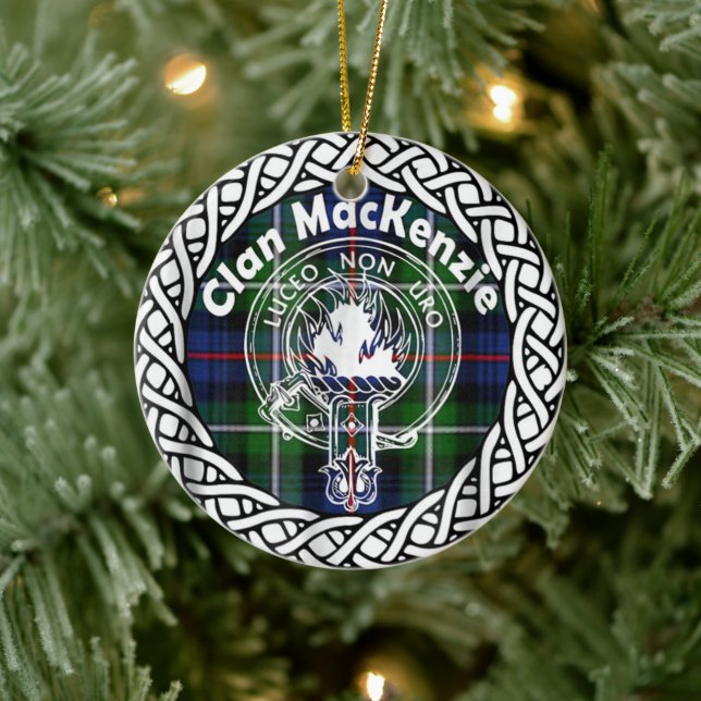 Scottish Clan MacKenzie Tartan und Wappen Keramik Ornament (Baum)