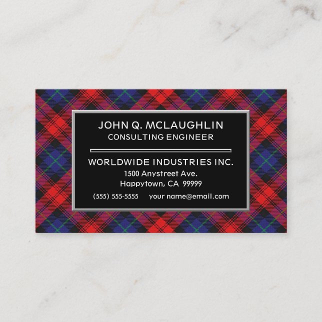 Scottish Clan MacLachlan Tartan Kariert Visitenkarte (Vorderseite)