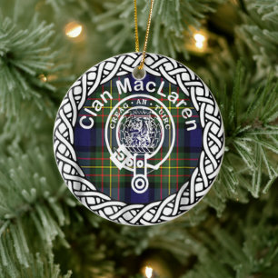 Scottish Clan MacLaren Tartan und Wappen Keramik Ornament