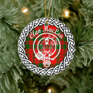 Scottish Clan Maclea Tartan und Wappen Keramik Ornament
