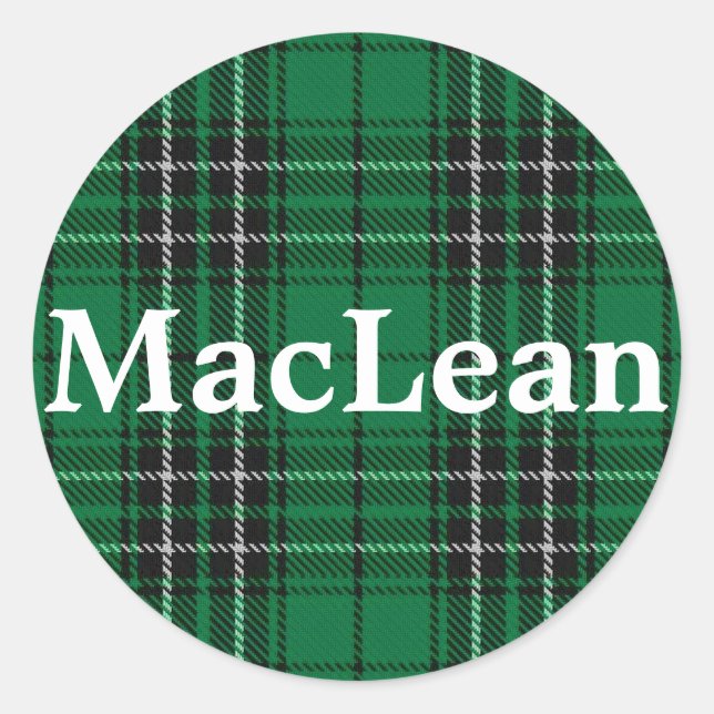 Scottish Clan MacLean Tartan Kariert Runder Aufkleber (Vorderseite)