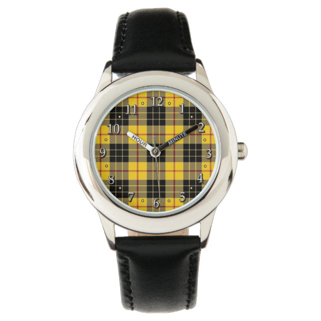 Scottish Clan MacLeod Family Tartan Kariert Armbanduhr (Vorderseite)