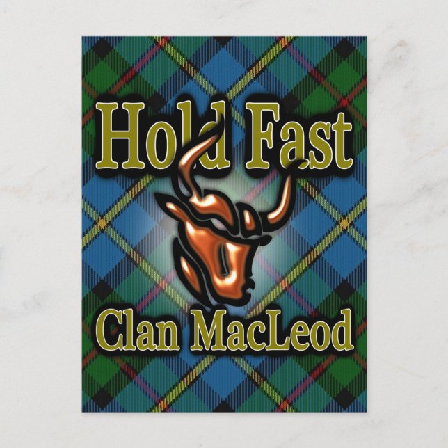 Scottish Clan MacLeod Hold Fast Tartan Postkarte (Vorderseite)
