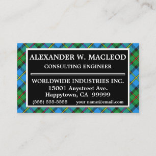 Scottish Clan MacLeod von Harris Tartan Kariert Visitenkarte