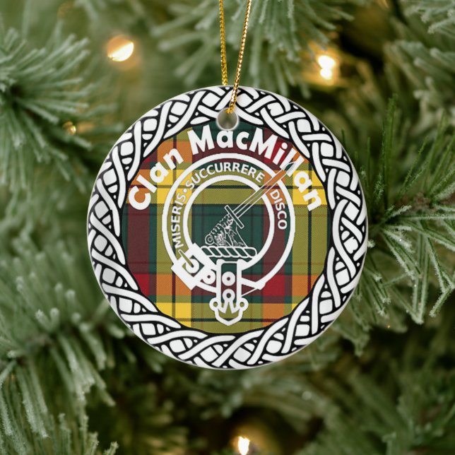 Scottish Clan MacMillan Tartan und Wappen Keramik Ornament (Baum)
