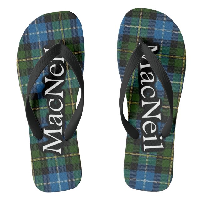 Scottish Clan MacNeil Tartan Flop Flops Flip Flops (Fußbett)