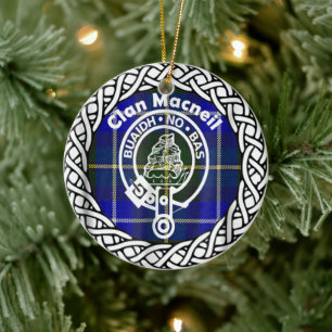 Scottish Clan Macneil Tartan und Wappen Keramik Ornament