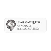 Scottish Clan MacQueen Abzeichen Address Label