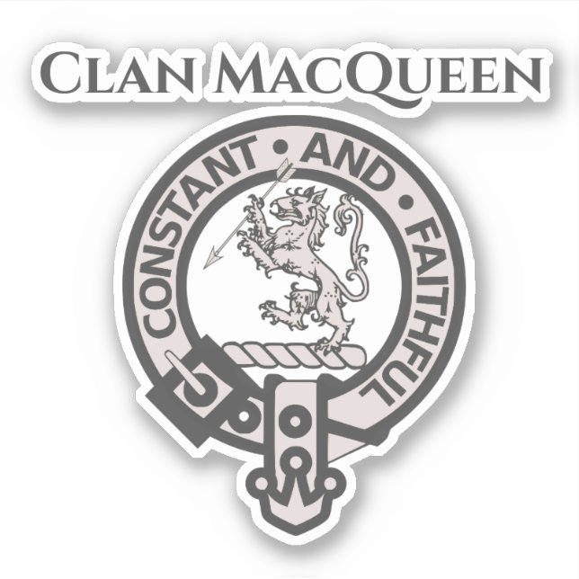 Scottish Clan MacQueen Wappen Abzeichen Sticker (Vorderseite)