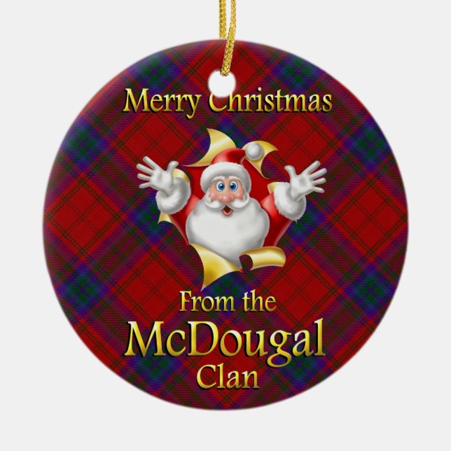 Scottish Clan McDougal Weihnachtsdekoration Keramik Ornament (Vorne)