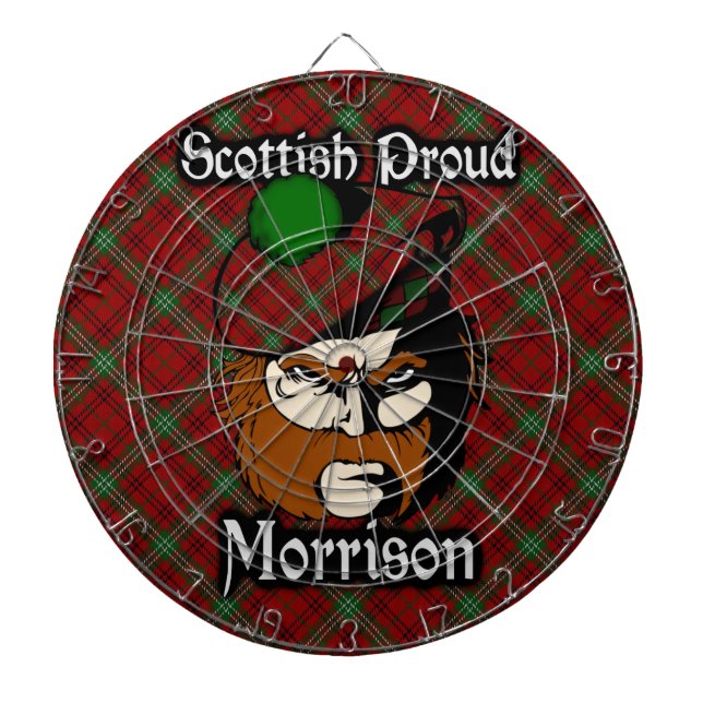 Scottish Clan Morrison Tartan Dartboard Dartscheibe (vorne)