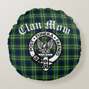 Scottish Clan Mow Wappen & Tartan Rundes Kissen