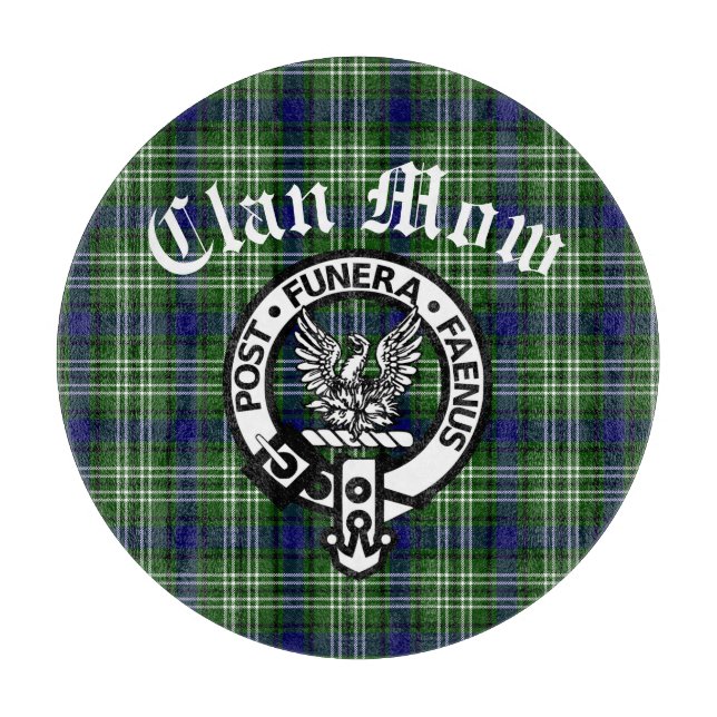 Scottish Clan Mow Wappen & Tartan Schneidebrett (Vorderseite)