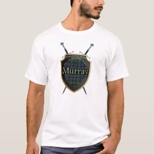Scottish Clan Murray Tartan Shield and Schwerter T-Shirt