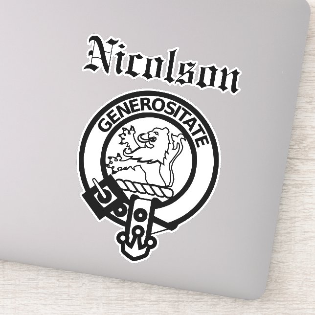 Scottish Clan Nicolson Wappen Abzeichen Großaufkle Aufkleber (Detail)
