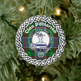 Scottish Clan Patterson Tartan und Wappen Keramik Ornament