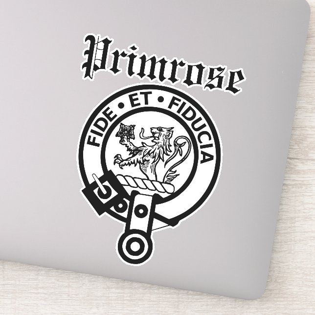 Scottish Clan Primrose Wappen Abzeichen Großaufkle Aufkleber (Detail)